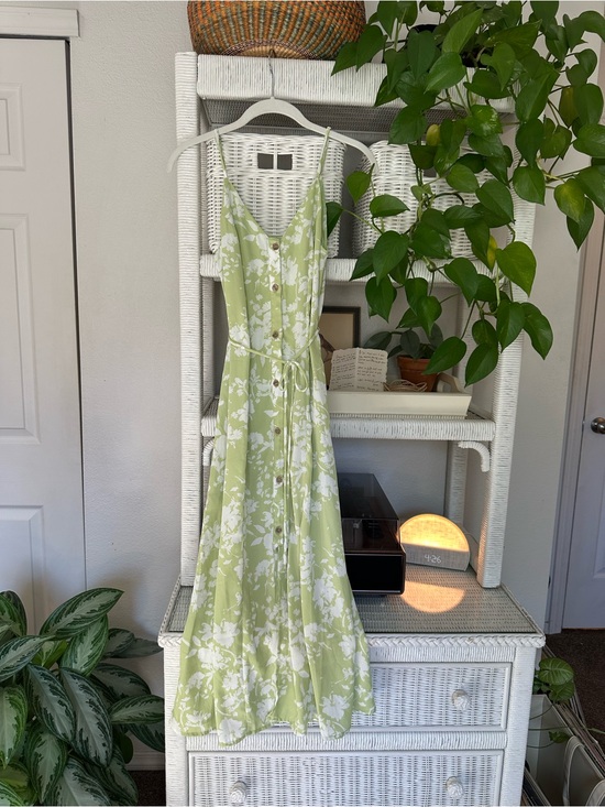 Sienna Sky Dresses & Skirts - Sage Green Floral Satin Look Maxi Dress